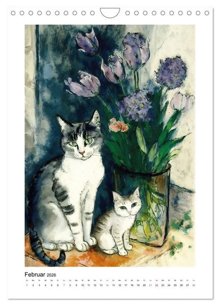 Produktbild: Katzengem&auml;lde (Wandkalender 2026 DIN A4 hoch), CALVENDO Monatskalender