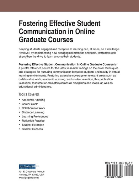 Produktbild: Fostering Effective Student Communication in Online Graduate Courses