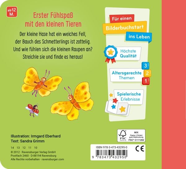 Produktbild: Mein erstes F&uuml;hlbuch: Kribbel, krabbel, K&auml;ferchen