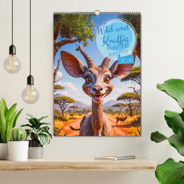 Produktbild: Wild und Knuffig &ndash; Knuddelsafari durch Afrika (Wandkalender 2026 DIN A2 hoch), CALVENDO Monatskalender