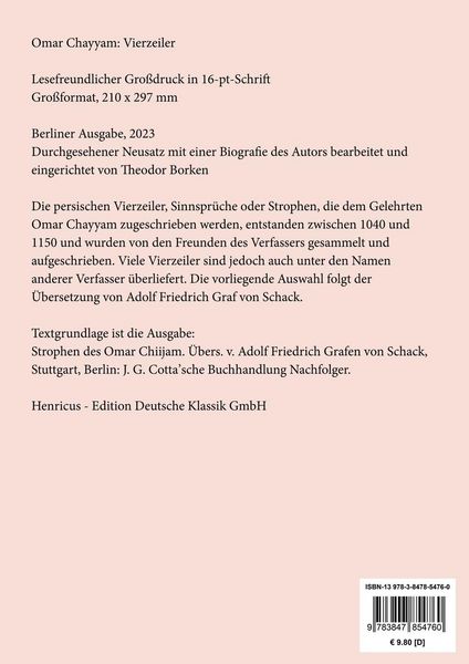 Produktbild: Vierzeiler (Gro&szlig;druck)