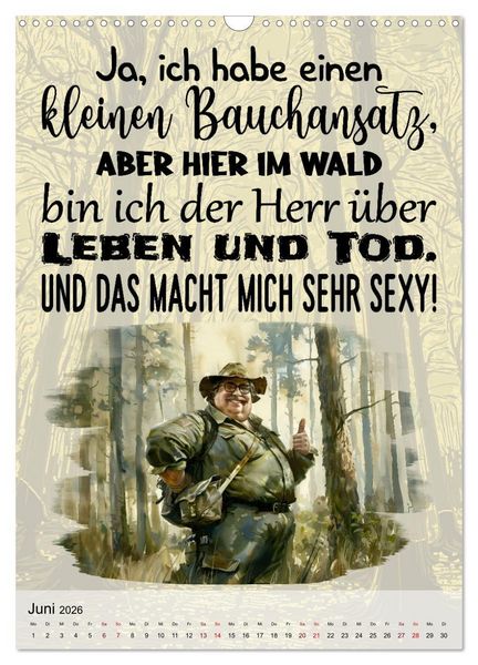 Produktbild: J&auml;gerspr&uuml;che (Wandkalender 2026 DIN A3 hoch), CALVENDO Monatskalender