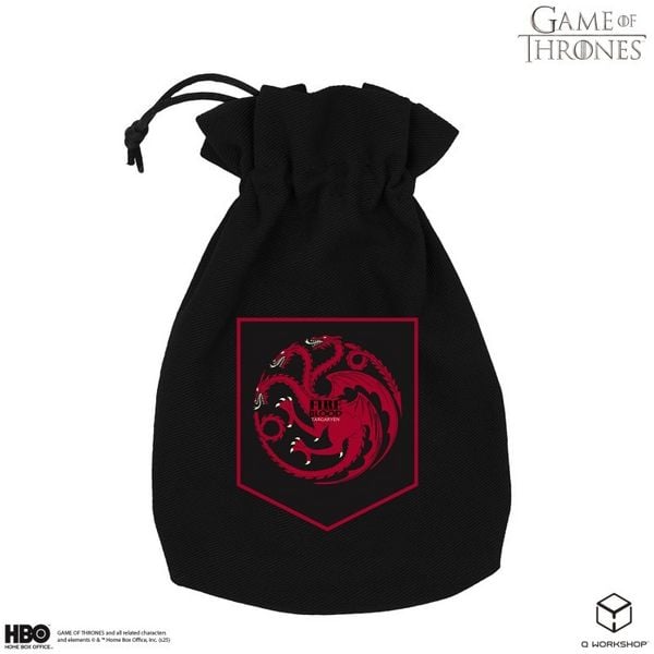Pegasus QWO98215 - Game of Thrones, Targaryen, schwarz, Würfelbeutel, 16,5cm