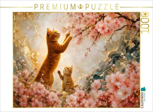 CALVENDO Puzzle Mutterglück im Blütenregen | 1000 Teile Lege-Größe 64 × 48 cm Foto-Puzzle für glückliche Stunden