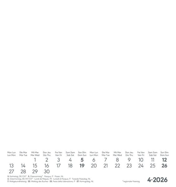 Produktbild: Kreativ-Kalender weiß 2026 - 16x17 cm - Foto, Malen, Basteln - datiert - Kreativkalender - Foto-Kalender - Alpha Edition
