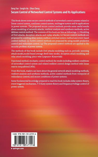 Produktbild: Secure Control of Networked Control Systems and Its Applications