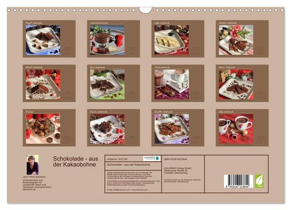 Produktbild: Schokolade - aus der Kakaobohne (Wandkalender 2026 DIN A3 quer), CALVENDO Monatskalender