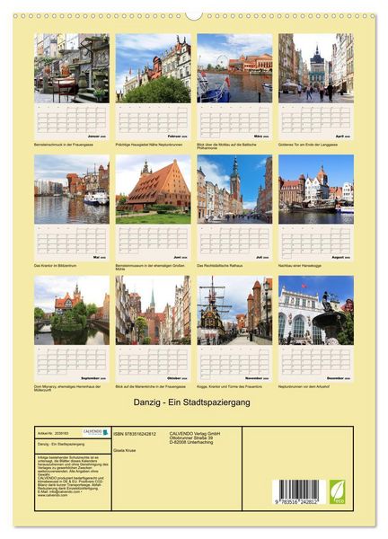 Produktbild: Danzig - Ein Stadtspaziergang (hochwertiger Premium Wandkalender 2026 DIN A2 hoch), Kunstdruck in Hochglanz