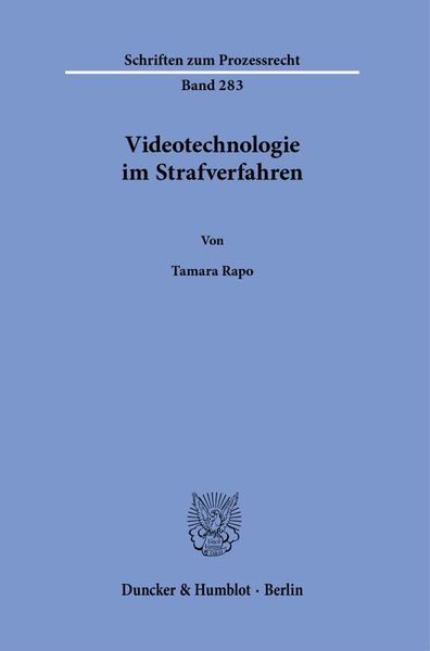 Produktbild: Videotechnologie im Strafverfahren.