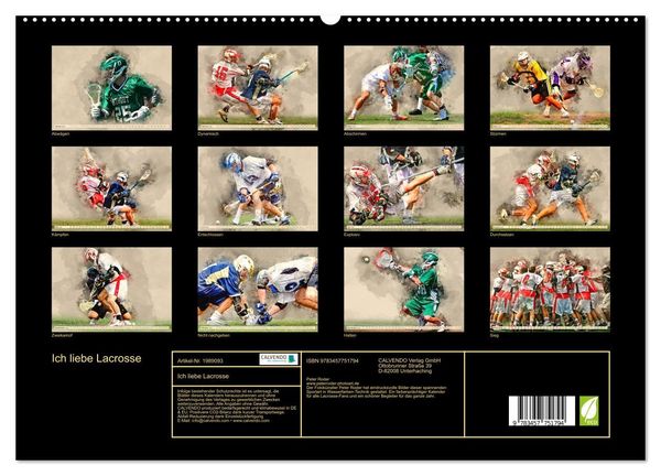 Produktbild: Ich liebe Lacrosse (hochwertiger Premium Wandkalender 2026 DIN A2 quer), Kunstdruck in Hochglanz