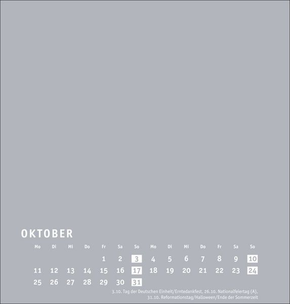 Produktbild: Premium-Bastelkalender silbergrau mittel 2027