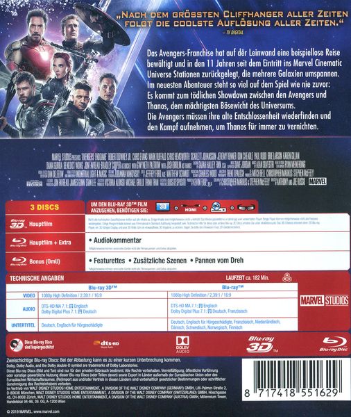 Produktbild: Marvel's The Avengers - Endgame (+ Blu-ray) (+ Bonus Blu-ray)