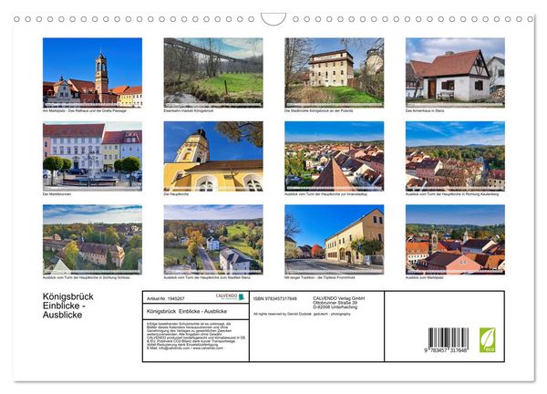 Produktbild: K&ouml;nigsbr&uuml;ck Einblicke - Ausblicke (Wandkalender 2026 DIN A3 quer), CALVENDO Monatskalender