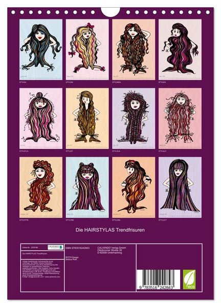 Produktbild: Die HAIRSTYLAS Trendfrisuren (Wandkalender 2026 DIN A4 hoch), CALVENDO Monatskalender