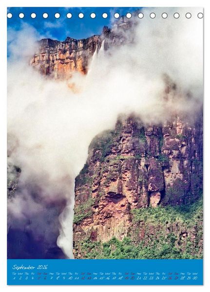 Produktbild: Angel Falls The tallest waterfall in the world (Desk Calendar 2026 DIN A5 portrait), CALVENDO 12 Month DeskCalendar