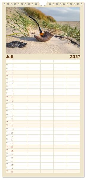 Produktbild: Familienplaner 2027 - Tabakpfeifenkunst mit 5 Spalten (Wandkalender, 21 x 45 cm) CALVENDO