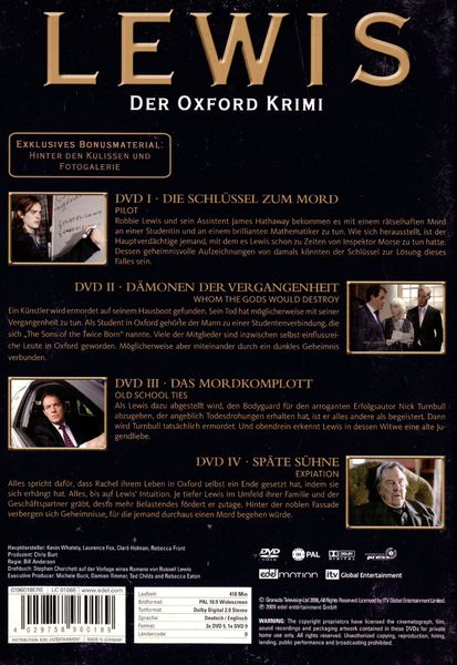 Produktbild: Lewis - Der Oxford Krimi - Staffel 1 [4 DVDs]
