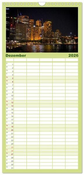 Produktbild: Familienplaner 2026 - Ein Tag in Sydney - eine etwas andere Sicht mit 5 Spalten (Wandkalender, 21 x 45 cm) CALVENDO