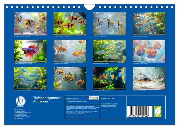 Produktbild: Tiefenentspanntes Aquarium (Wandkalender 2026 DIN A4 quer), CALVENDO Monatskalender