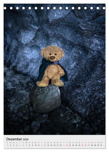 Produktbild: Travelling Teddy in Island (Tischkalender 2026 DIN A5 hoch), CALVENDO Monatskalender