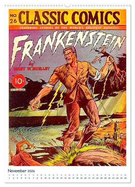 Produktbild: Historische Comichefte (Wandkalender 2026 DIN A2 hoch), CALVENDO Monatskalender