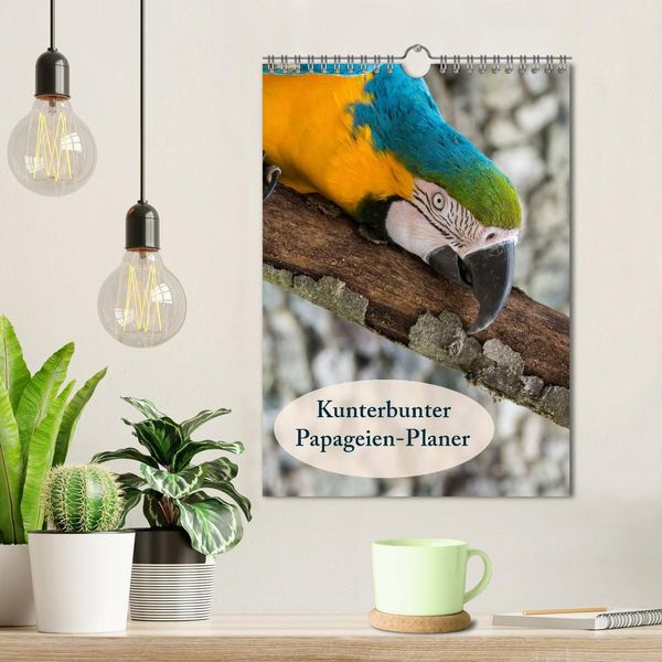 Produktbild: Kunterbunter Papageien-Planer (Wandkalender 2026 DIN A4 hoch), CALVENDO Monatskalender