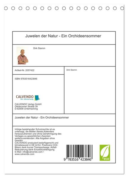Produktbild: Juwelen der Natur - Ein Orchideensommer (Tischkalender 2026 DIN A5 hoch), CALVENDO Monatskalender