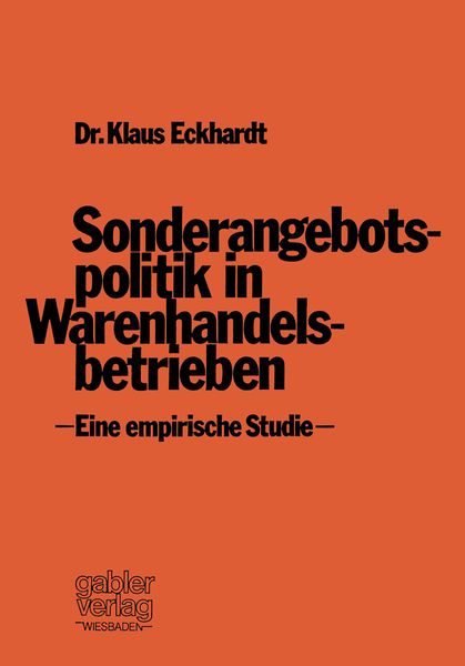 Produktbild: Sonderangebotspolitik in Warenhandelsbetrieben