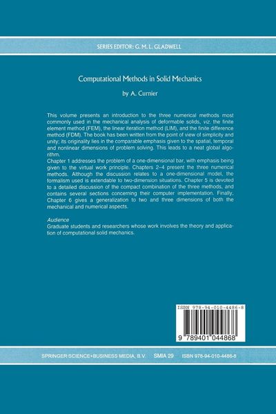 Produktbild: Computational Methods in Solid Mechanics