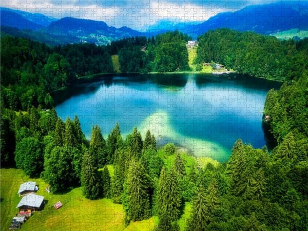 Produktbild: CALVENDO Puzzle Freibergsee | 1000 Teile Lege-Gr&ouml;&szlig;e 64x48cm Foto-Puzzle f&uuml;r gl&uuml;ckliche Stunden