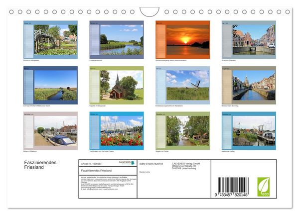 Produktbild: Faszinierendes Friesland (Wandkalender 2026 DIN A4 quer), CALVENDO Monatskalender