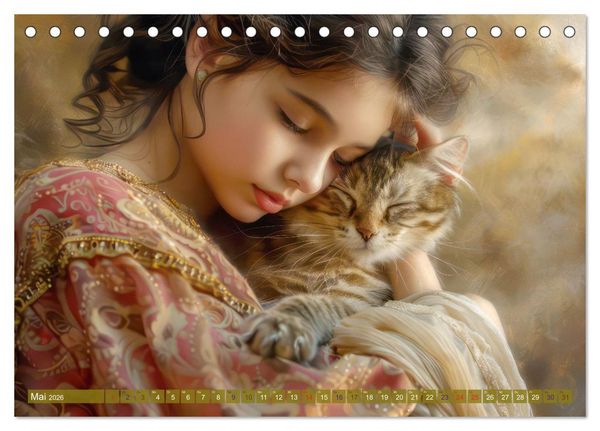 Produktbild: Eine kindliche Tierliebe - Herzensbilder (Tischkalender 2026 DIN A5 quer), CALVENDO Monatskalender
