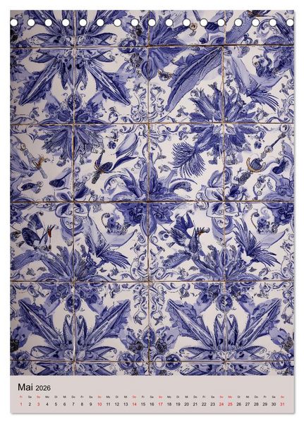 Produktbild: Portugiesischer Fliesen - Azulejos f&uuml;r Fliesenleger, Kunst- und Portugal-Liebhaber (Tischkalender 2026 DIN A5 hoch), CALVENDO Monatskalender