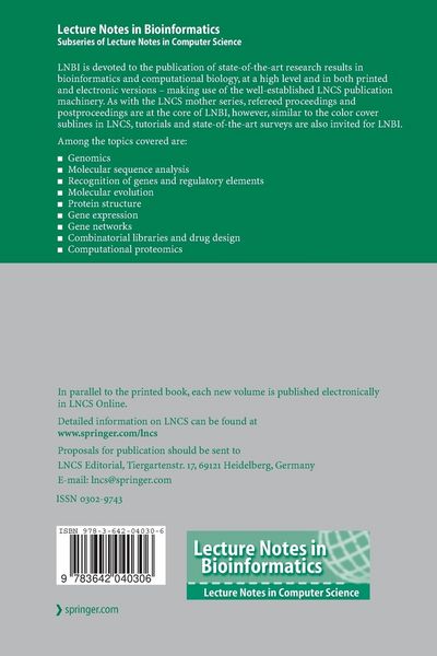 Produktbild: Pattern Recognition in Bioinformatics