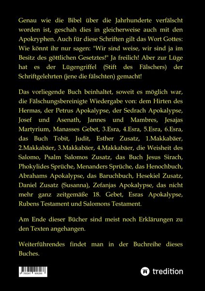 Produktbild: 2.Aufl. Apokryphen - Schriften au&szlig;erhalb der Bibel.