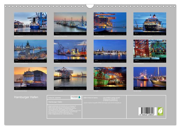 Produktbild: Hamburger Hafen (Wandkalender 2026 DIN A3 quer), CALVENDO Monatskalender