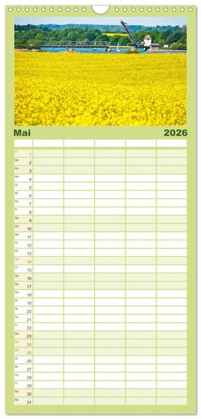 Produktbild: Familienplaner 2026 - Schlei und Ostsee - Eine Region zum Verlieben mit 5 Spalten (Wandkalender, 21 x 45 cm) CALVENDO