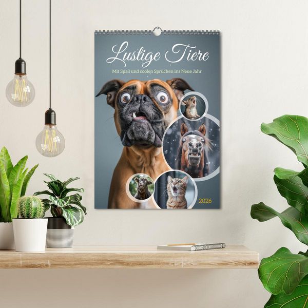 Produktbild: Lustige Tiere (Wandkalender 2026 DIN A3 hoch), CALVENDO Monatskalender