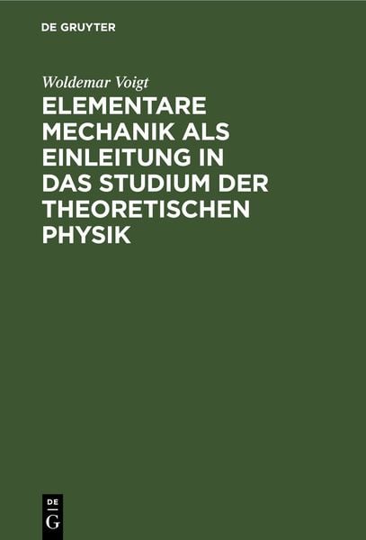 Produktbild: Elementare Mechanik als Einleitung in das Studium der theoretischen Physik