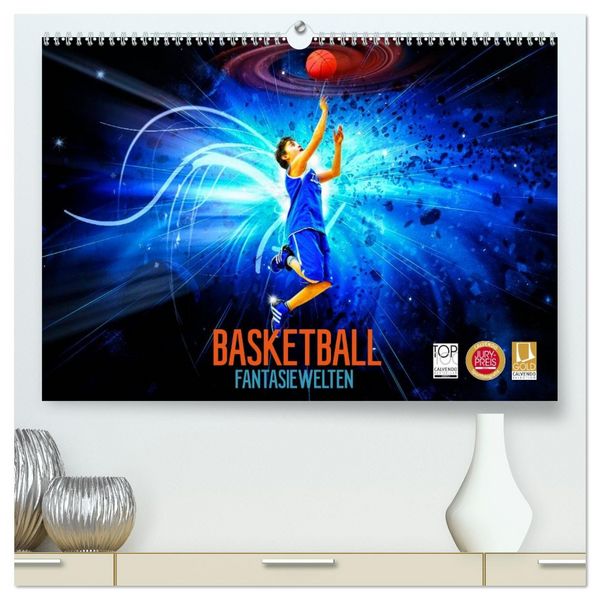 Produktbild: Basketball Fantasiewelten (hochwertiger Premium Wandkalender 2026 DIN A2 quer), Kunstdruck in Hochglanz