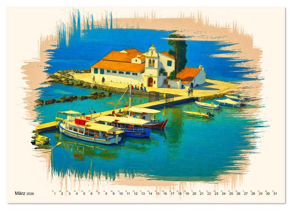 Produktbild: Korfu - Griechische Adria-Insel (Wandkalender 2026 DIN A2 quer), CALVENDO Monatskalender