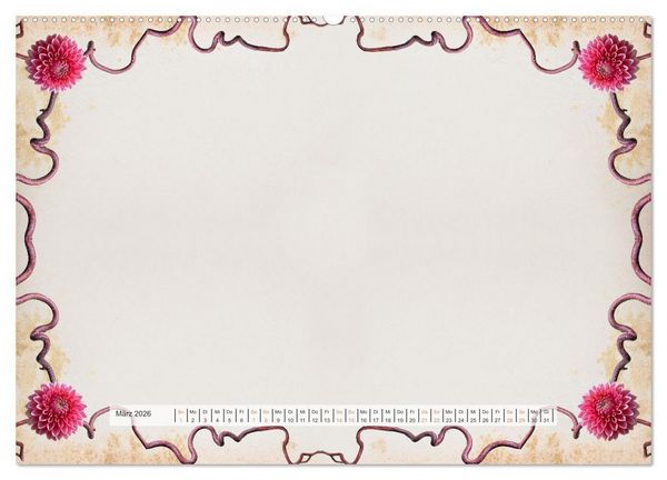 Produktbild: Bastelkalender Nostalgie-Rahmen 2026 (hochwertiger Premium Wandkalender 2026 DIN A2 quer), Kunstdruck in Hochglanz