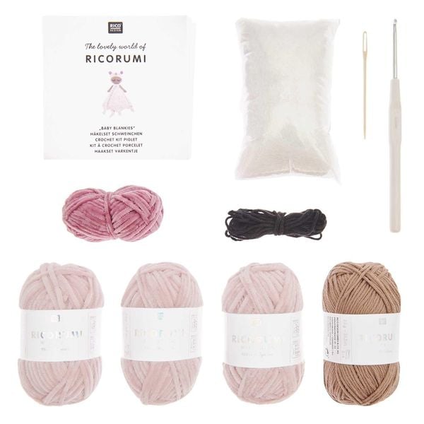 Produktbild: Ricorumi H&auml;kelset "Baby Blankies" Schweinchen