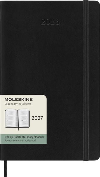 Produktbild: Moleskine 12 Monate Wochen Notizkalender 2027, Large/A5, 1 Wo = 2 Seiten, linierte Seiten, Weicher Einband, Schwarz