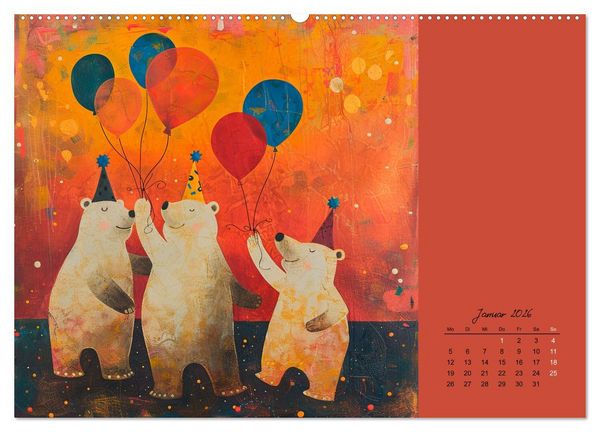 Produktbild: Wenn Tiere feiern (Wandkalender 2026 DIN A2 quer), CALVENDO Monatskalender