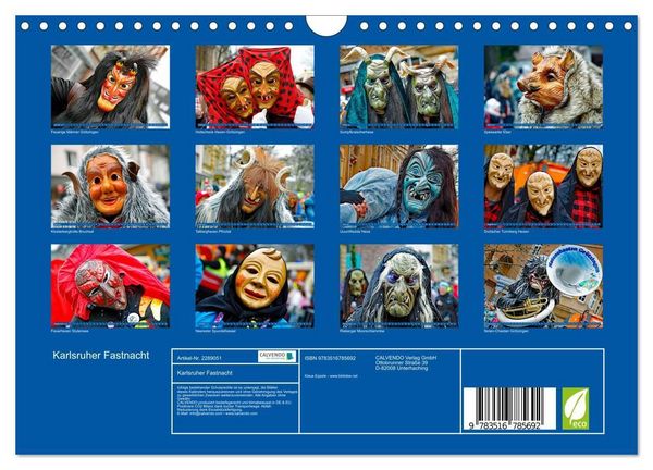 Produktbild: Karlsruher Fastnacht (Wandkalender 2027 DIN A4 quer), CALVENDO Monatskalender
