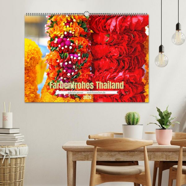 Produktbild: Farbenfrohes Thailand (Wandkalender 2026 DIN A2 quer), CALVENDO Monatskalender