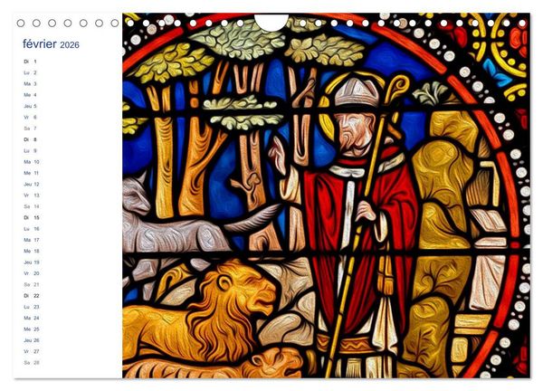 Produktbild: LES VITRAUX (Calendrier mural 2026 DIN A4 vertical), CALVENDO calendrier mensuel