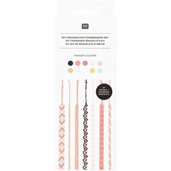 Produktbild: DIY Freundschaftsarmb&auml;nder Set, Fashion Colours, 10x8 m Stickgarn in 10 verschiedenen Farben, 100 % Baumwolle, Neon 100% Polyester