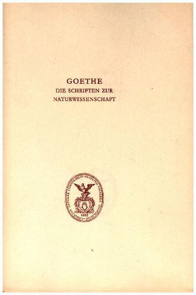 Produktbild: Goethe. Die Schriften zur Naturwissenschaft (Leopoldina)